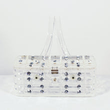 Load image into Gallery viewer, Vintage rare 50s Patricia of Miami etched clear lucite rhinestone purse
