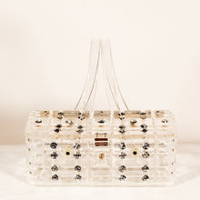 Load image into Gallery viewer, Vintage rare 50s Patricia of Miami etched clear lucite rhinestone purse
